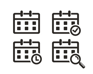 Calendar icon set symbol vector