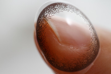 Macro shot of eye contact lens