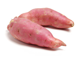 sweet potatoes on the white background