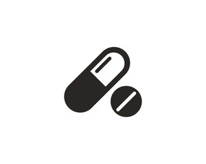 Medicine capsule icon symbol vector