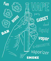 Vaporizer pen. Beautiful poster of Vaporizer shop. - 293711452