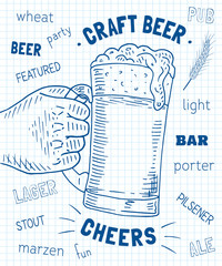 Beautiful poster of the glass of craft beer. Cheers - 293712401