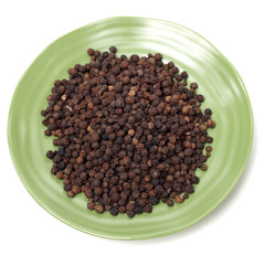 black pepper on white background