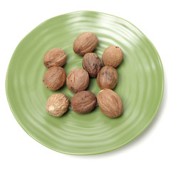 nutmeg fruits isolated on a white background