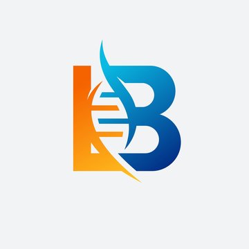 letter l and b dna vector logo image