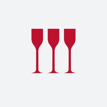 Wine glass and bottle logo design