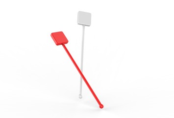 Promotional cocktail stirrer for branding. 3d render illustration.