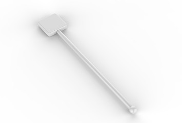 Promotional cocktail stirrer for branding. 3d render illustration.