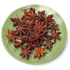 star anise on white background
