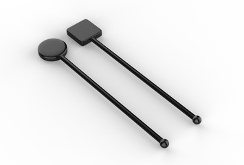 Promotional cocktail stirrer for branding. 3d render illustration.