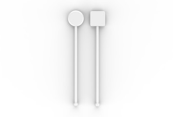 Promotional cocktail stirrer for branding. 3d render illustration.