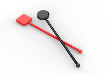 Promotional cocktail stirrer for branding. 3d render illustration.