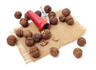walnuts on a white background