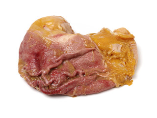 pig's organs on white background 