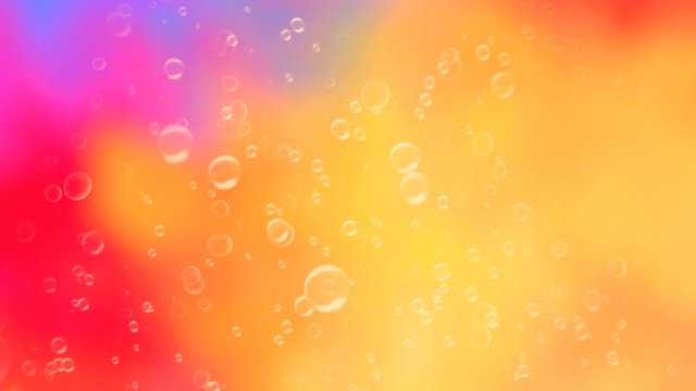 Bubbles on abstract yellow background. Looped animation.	