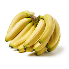 Fresh ripe bananas on white background 