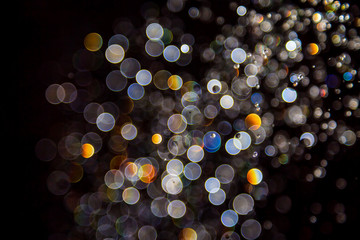 bokeh of lights on black