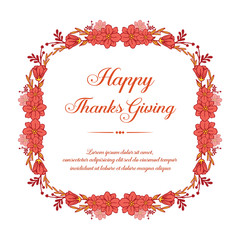 Design template thanksgiving, with sketch of wreath frame. Vector