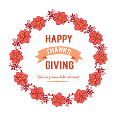 Obraz premium Design template thanksgiving, with sketch of wreath frame. Vector