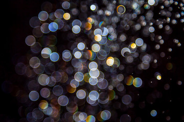 bokeh of lights on black