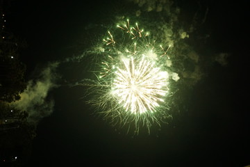 Fototapeta premium Abstract colored firework background,Fireworks light up the sky