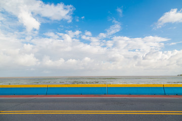 Street lane with blue sky and cloud