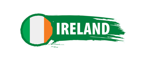 Ireland flag, vector illustration on a white background