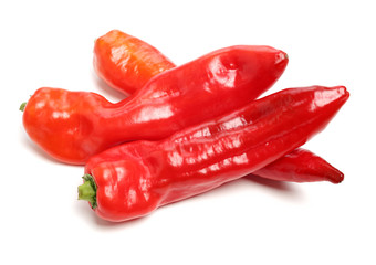 Fresh red pepper on white background