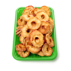 Dried apples isolated on white background