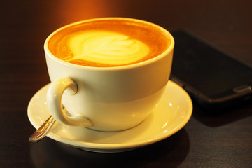 cup of coffee on table