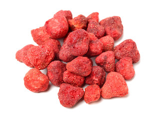 Dried strawberry on white background