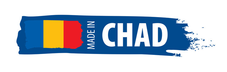 Chad flag, vector illustration on a white background.
