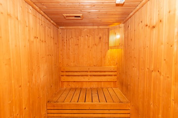 sauna steam hot therapy room in hotel .