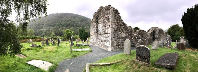 GLENDALOUGH MONASTIC CITY, Christian monastic settlement. A historic city in Ireland and a cemetery...