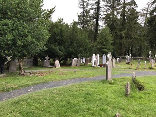 GLENDALOUGH MONASTIC CITY, Christian monastic settlement. A historic city in Ireland and a cemetery with tombstones thousands of years old. Romantic and scary. Halloween, celebration of death and life