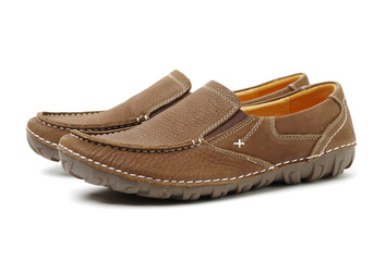 male shoes over white background