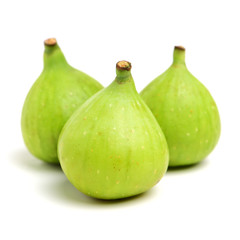Ripe figs on a white background