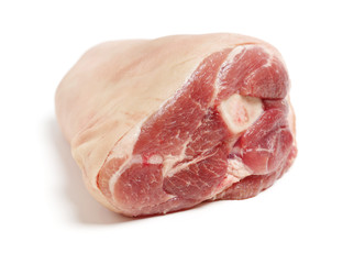 raw pork (leg) isolated on white background