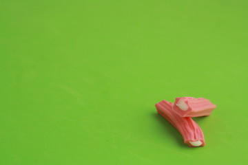 pink and white jelly licorice