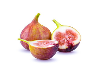Fresh figs on white background