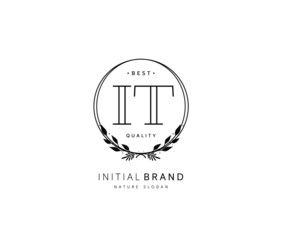 I T IT Beauty vector initial logo, handwriting logo of initial signature, wedding, fashion, jewerly, boutique, floral and botanical with creative template for any company or business.