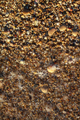 sea pebbles colored granite on the beach