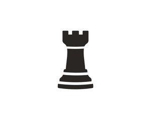 Chess rook icon symbol vector - obrazy, fototapety, plakaty