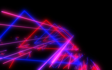 Fototapeta premium abstract architecture tunnel with neon light. 3d illustration