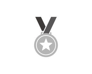 Silver medal icon symbol vector