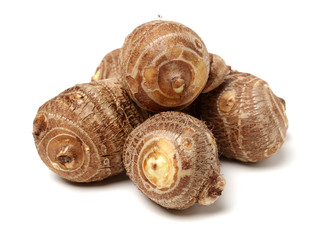 Taro on white background