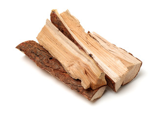 Pile of firewood isolated on a white background