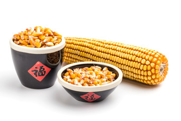 Corn on a white background