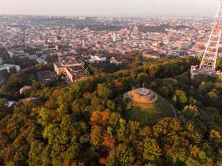 aerial view of high castle city park