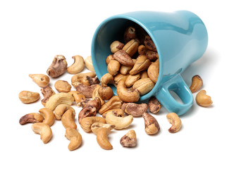 cashew nuts on white background 